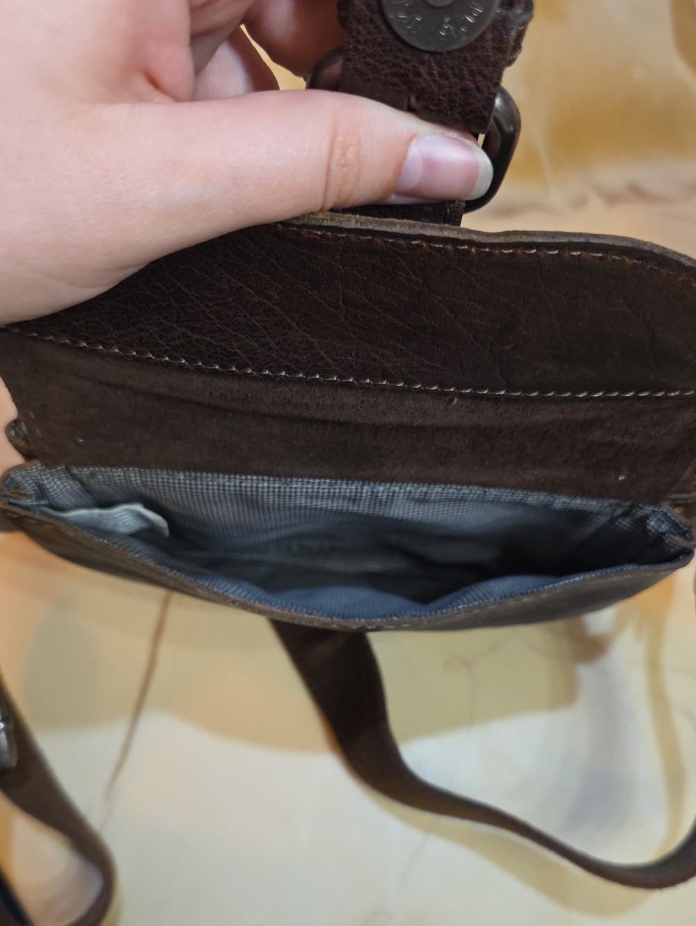 Brown Leather Belt Bag with Buckle - Picture 5 of 6